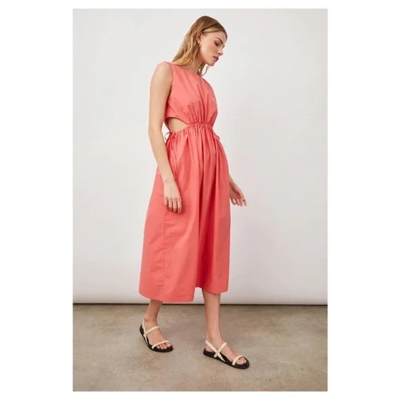RAILS Yvette Cut Out Midi Dress in Spiced Coral - Picture 2 of 9